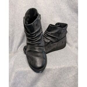 Clarks Cloudsteppers Sillian Sway Black Gray Faux leather Ankle Booties 10 M